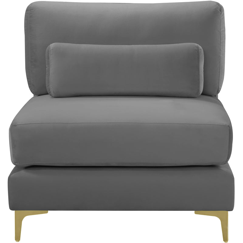 Meridian Julia Grey Velvet Modular Armless Chair IMAGE 3