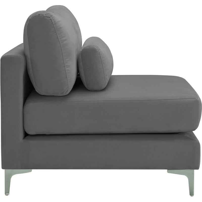 Meridian Julia Grey Velvet Modular Armless Chair IMAGE 6