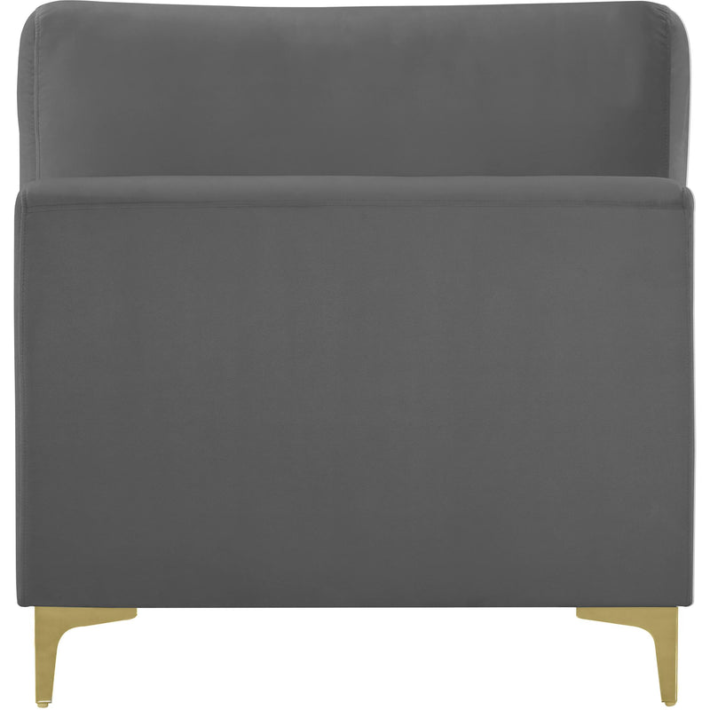 Meridian Julia Grey Velvet Modular Armless Chair IMAGE 7