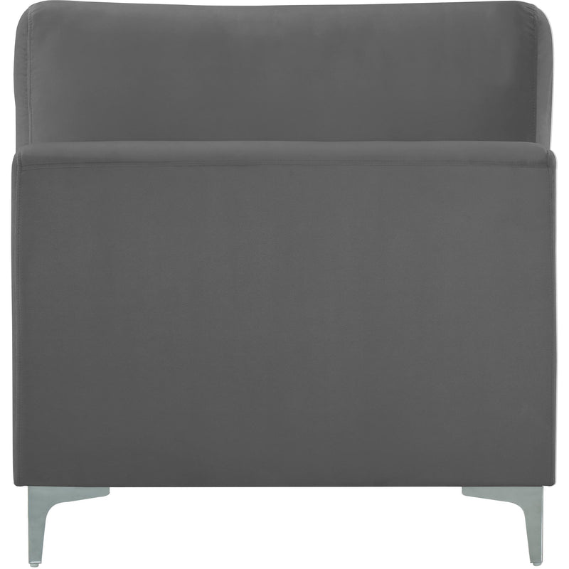 Meridian Julia Grey Velvet Modular Armless Chair IMAGE 8