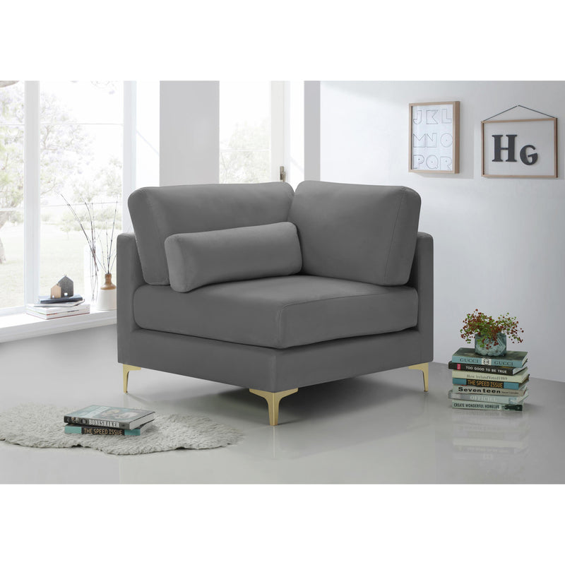 Meridian Julia Grey Velvet Modular Corner Chair IMAGE 12