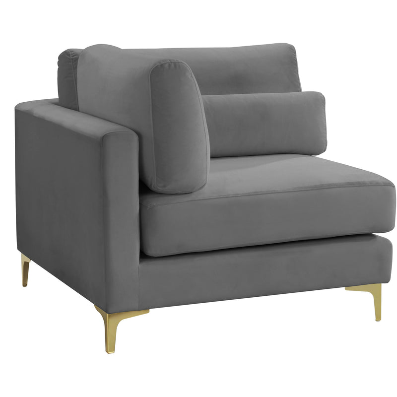 Meridian Julia Grey Velvet Modular Corner Chair IMAGE 1