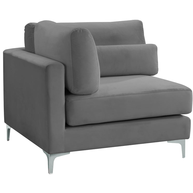 Meridian Julia Grey Velvet Modular Corner Chair IMAGE 2