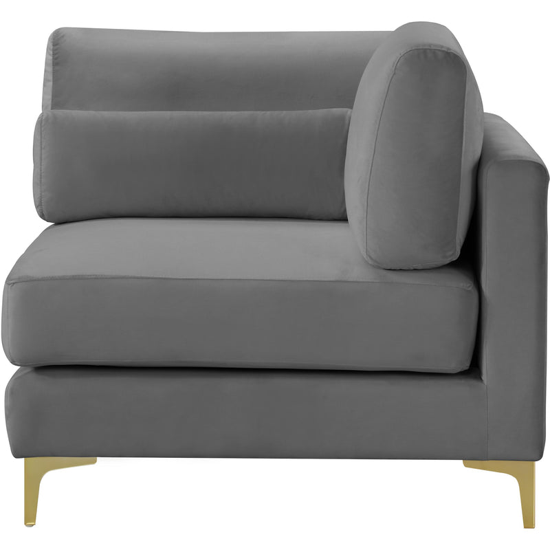 Meridian Julia Grey Velvet Modular Corner Chair IMAGE 3