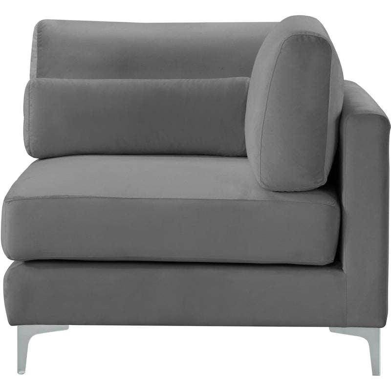 Meridian Julia Grey Velvet Modular Corner Chair IMAGE 4