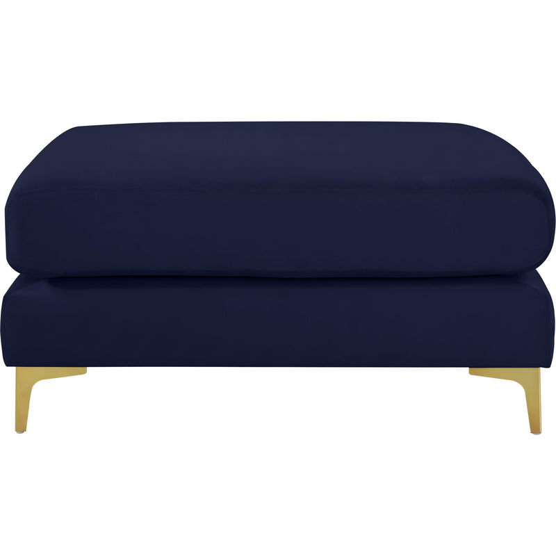 Meridian Julia Navy Velvet Modular Ottoman IMAGE 3