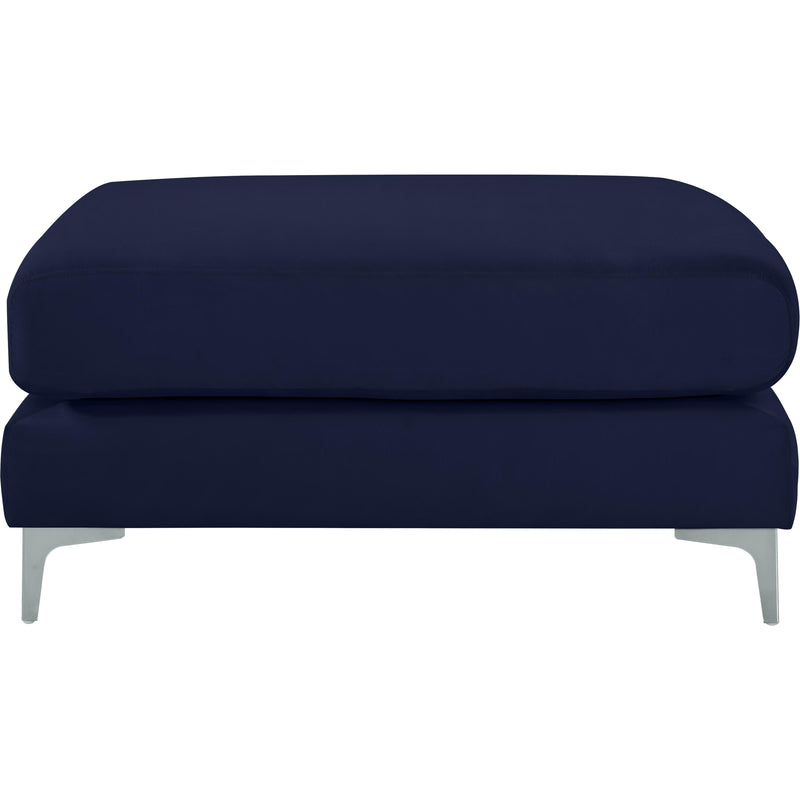 Meridian Julia Navy Velvet Modular Ottoman IMAGE 4