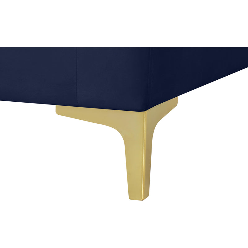 Meridian Julia Navy Velvet Modular Ottoman IMAGE 5