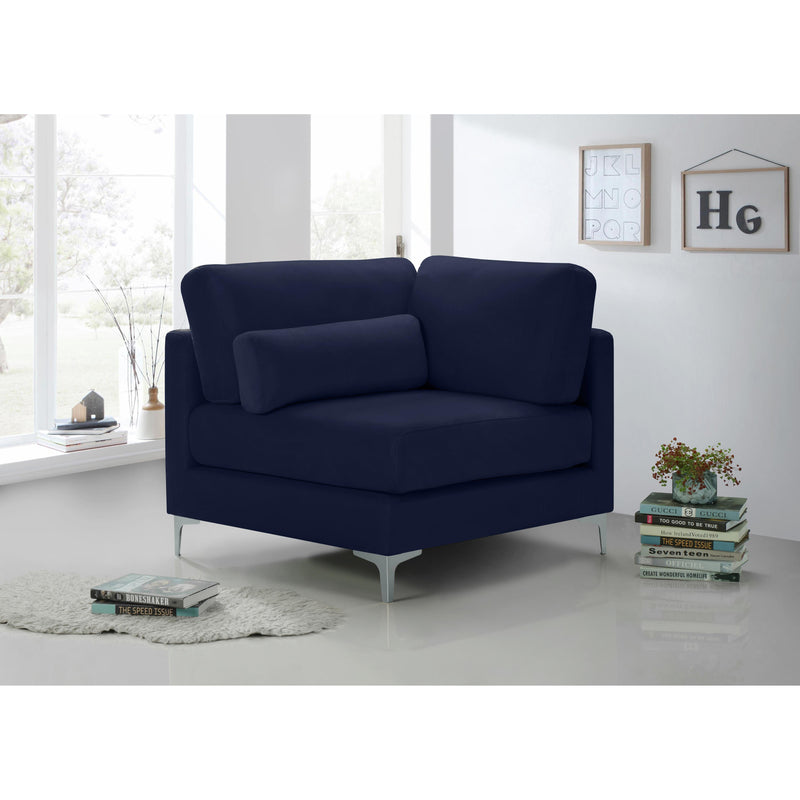 Meridian Julia Navy Velvet Modular Corner Chair IMAGE 12