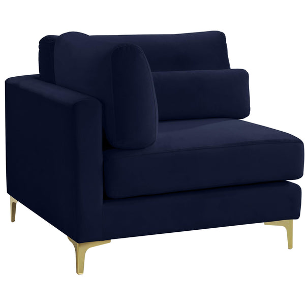 Meridian Julia Navy Velvet Modular Corner Chair IMAGE 1