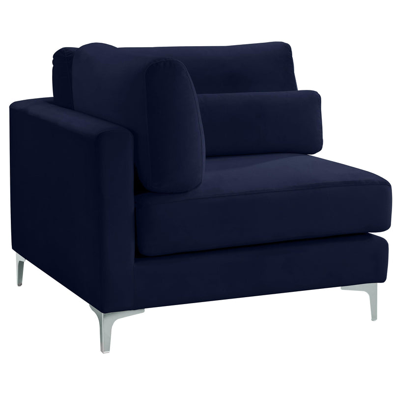 Meridian Julia Navy Velvet Modular Corner Chair IMAGE 2