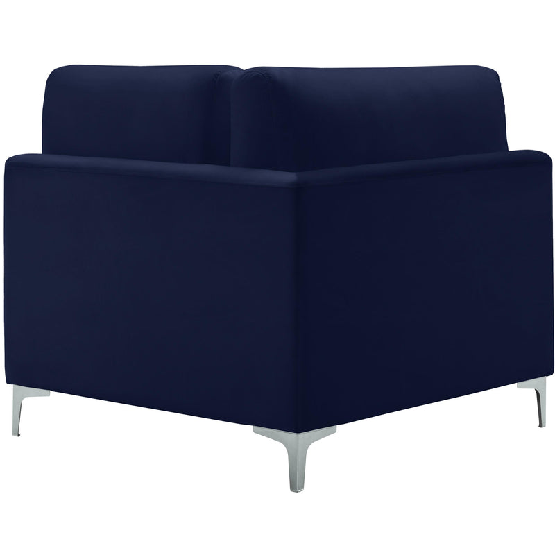 Meridian Julia Navy Velvet Modular Corner Chair IMAGE 7