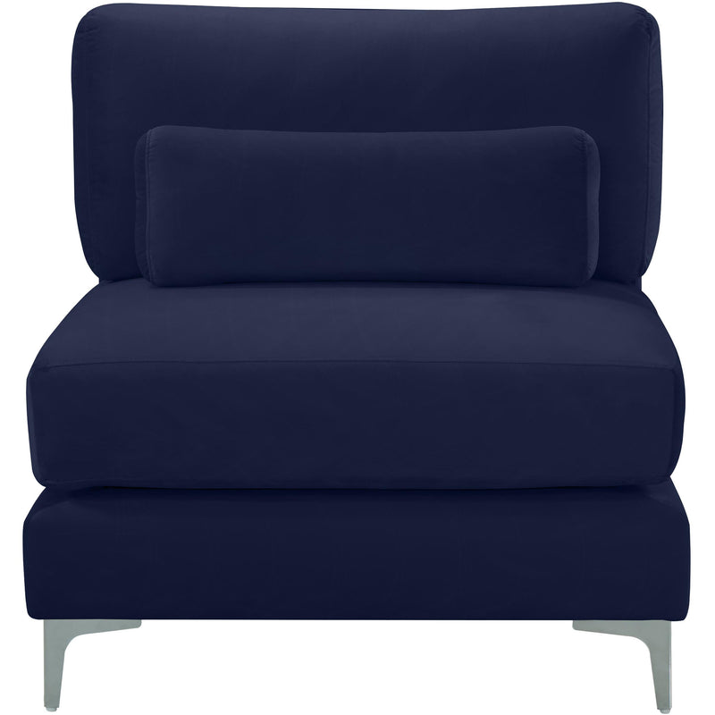 Meridian Julia Navy Velvet Modular Armless Chair IMAGE 3