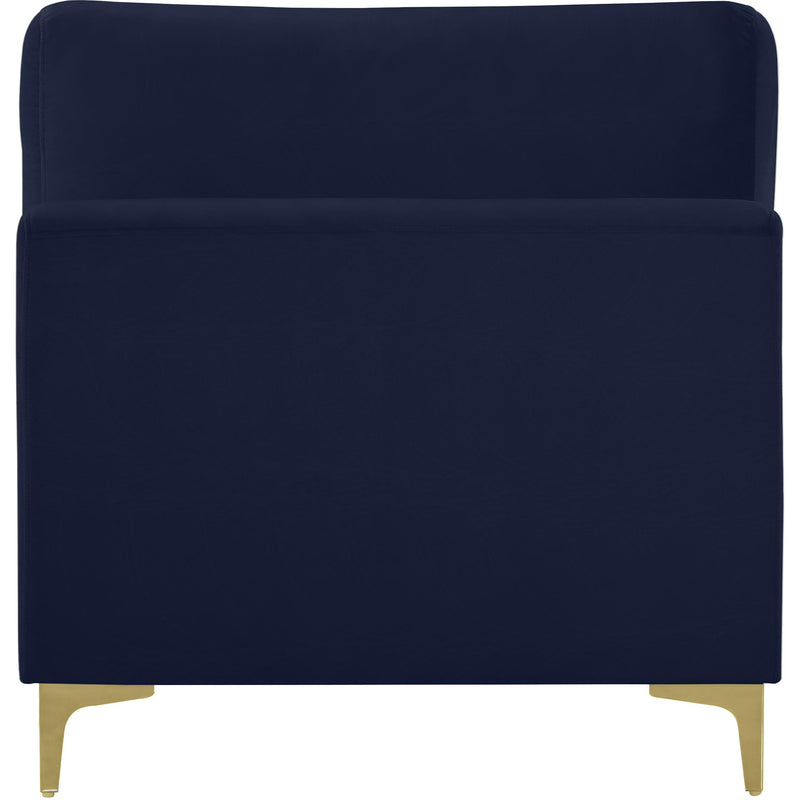 Meridian Julia Navy Velvet Modular Armless Chair IMAGE 5