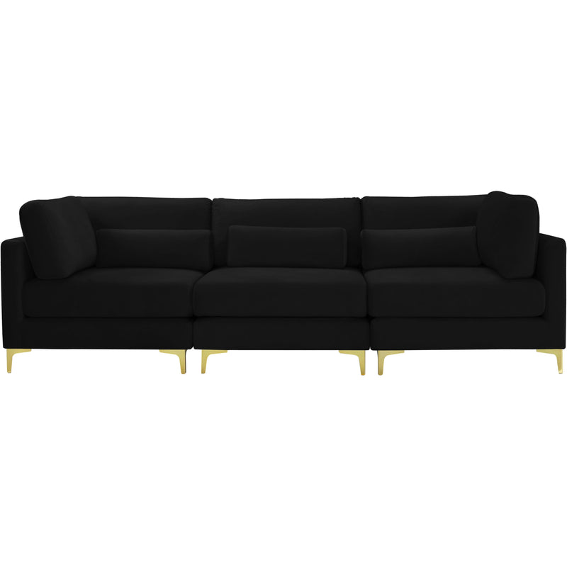 Meridian Julia Black Velvet Modular Sofa (3 Boxes) IMAGE 1