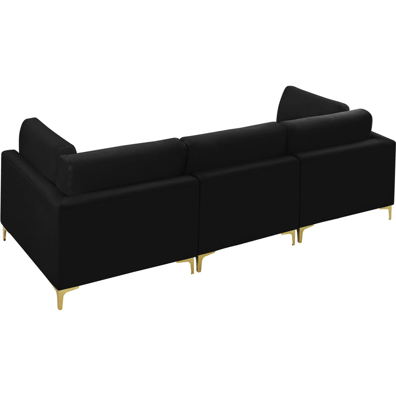 Meridian Julia Black Velvet Modular Sofa (3 Boxes) IMAGE 7