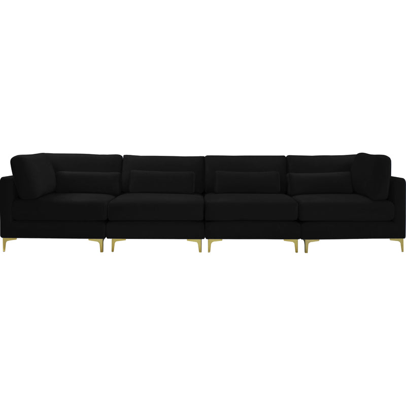 Meridian Julia Black Velvet Modular Sofa (4 Boxes) IMAGE 3