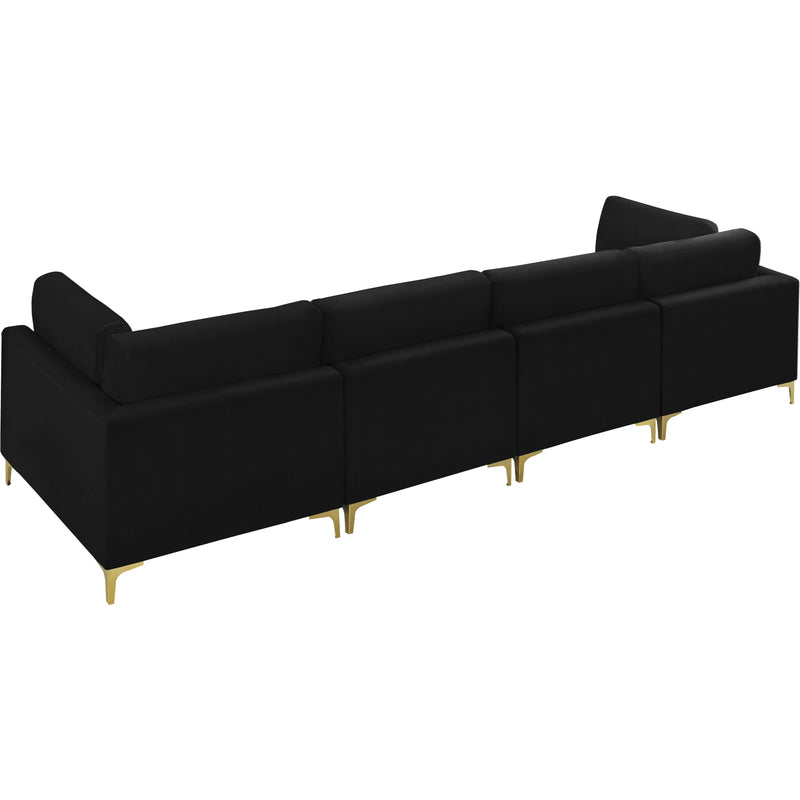 Meridian Julia Black Velvet Modular Sofa (4 Boxes) IMAGE 7