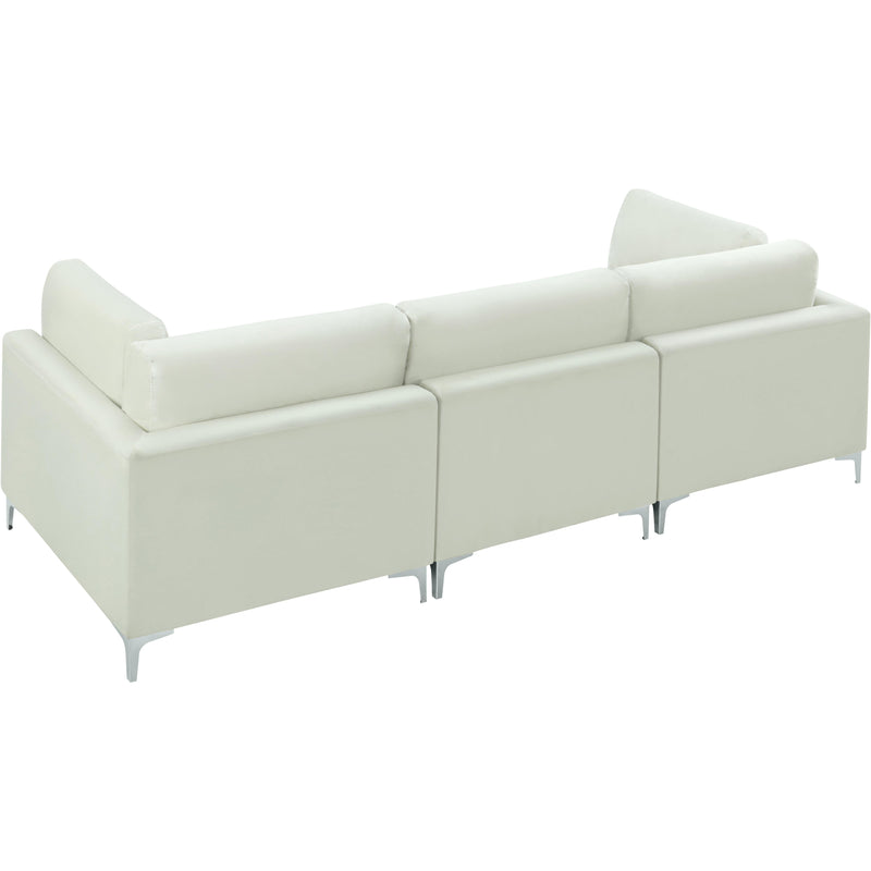 Meridian Julia Cream Velvet Modular Sofa (3 Boxes) IMAGE 8