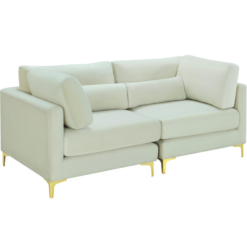 Meridian Julia Cream Velvet Modular Sofa IMAGE 1