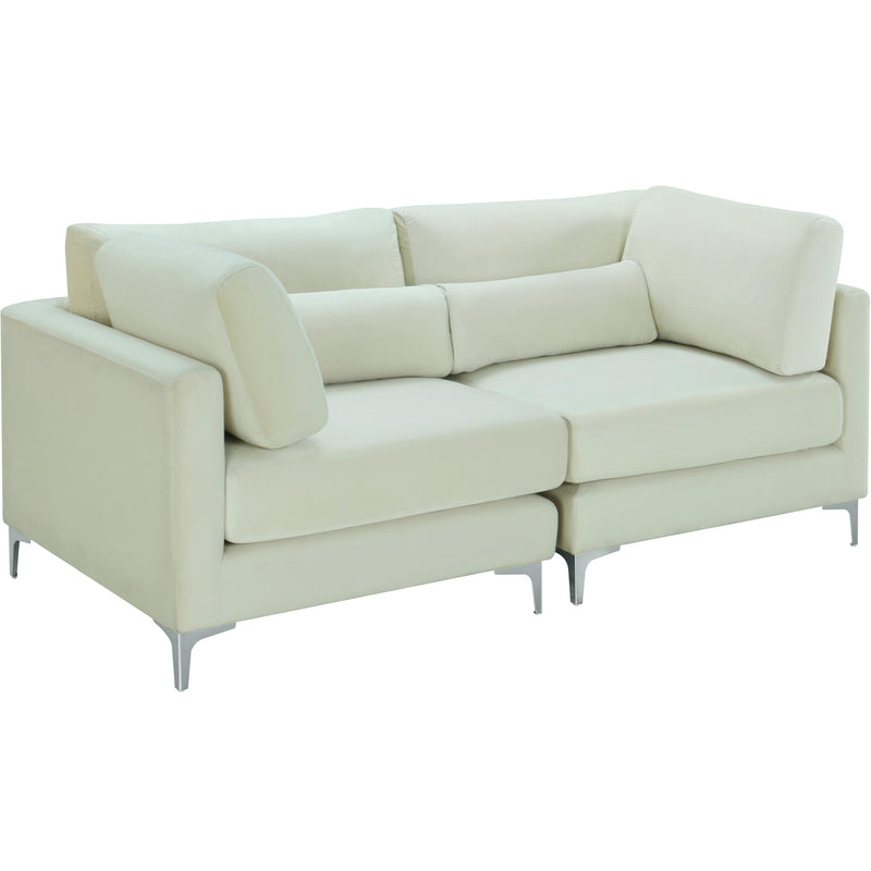 Meridian Julia Cream Velvet Modular Sofa IMAGE 2