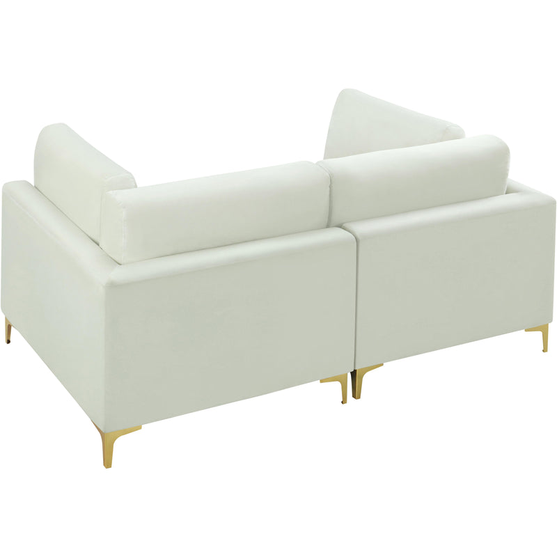 Meridian Julia Cream Velvet Modular Sofa IMAGE 7