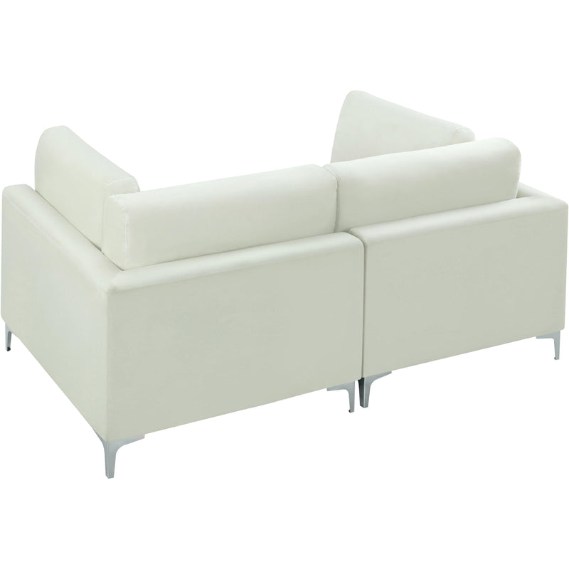 Meridian Julia Cream Velvet Modular Sofa IMAGE 8