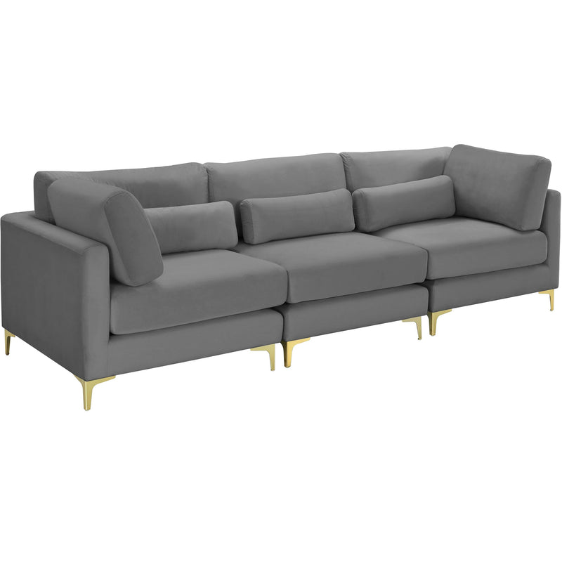 Meridian Julia Grey Velvet Modular Sofa (3 Boxes) IMAGE 1