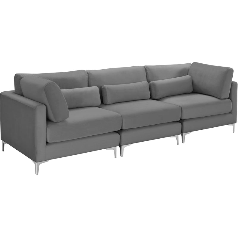 Meridian Julia Grey Velvet Modular Sofa (3 Boxes) IMAGE 2