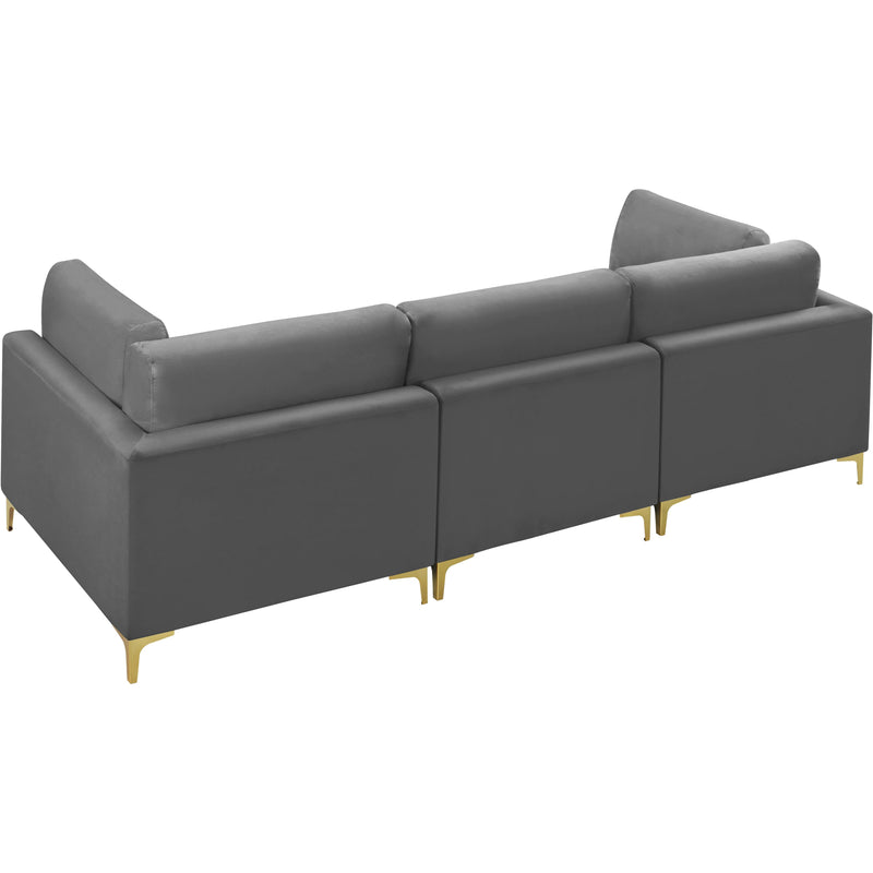 Meridian Julia Grey Velvet Modular Sofa (3 Boxes) IMAGE 7