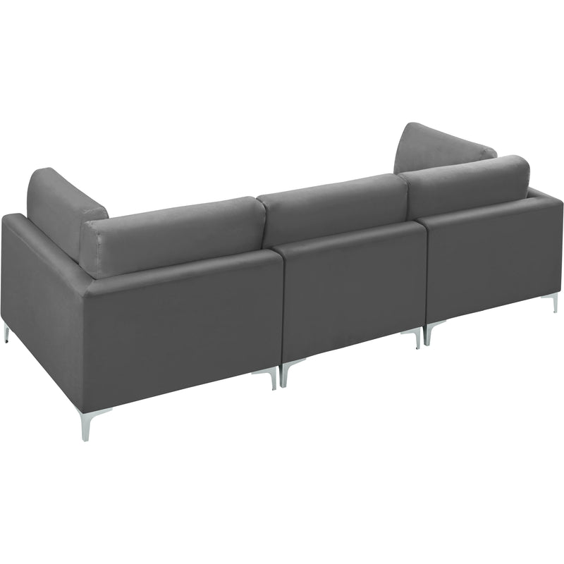 Meridian Julia Grey Velvet Modular Sofa (3 Boxes) IMAGE 8