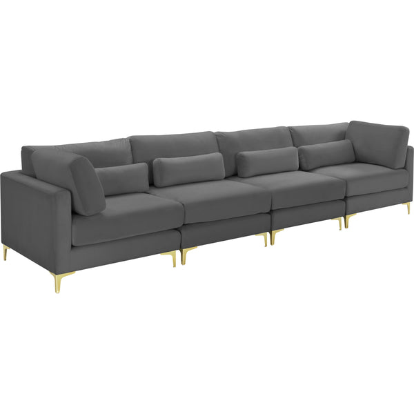 Meridian Julia Grey Velvet Modular Sofa (4 Boxes) IMAGE 1