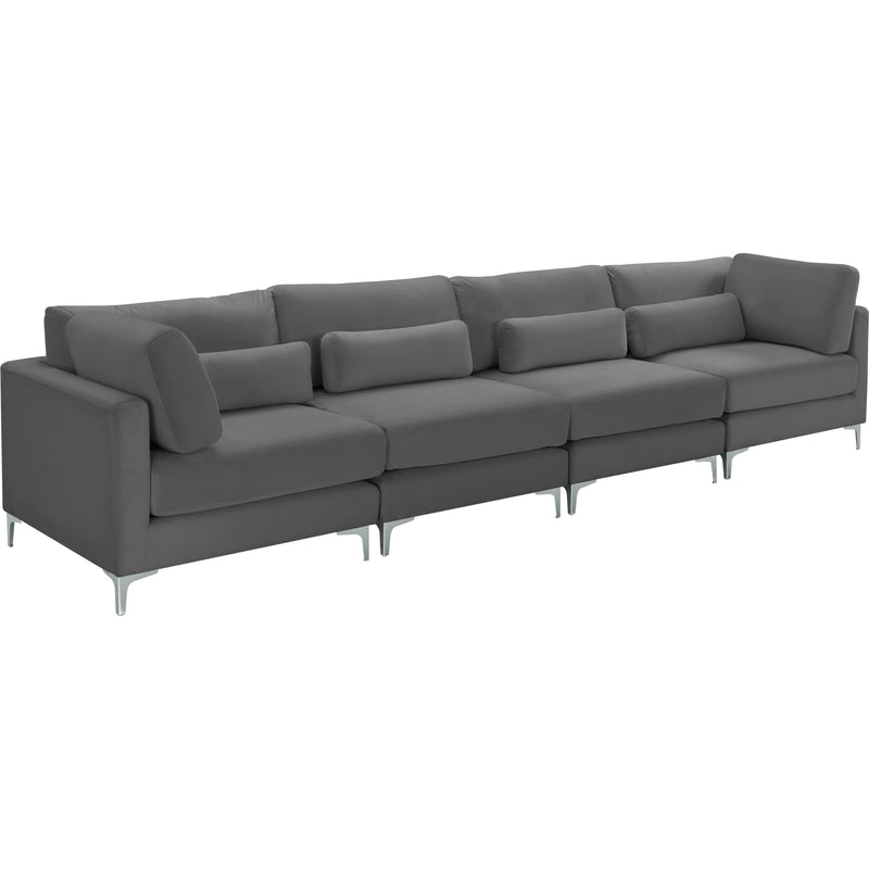 Meridian Julia Grey Velvet Modular Sofa (4 Boxes) IMAGE 2