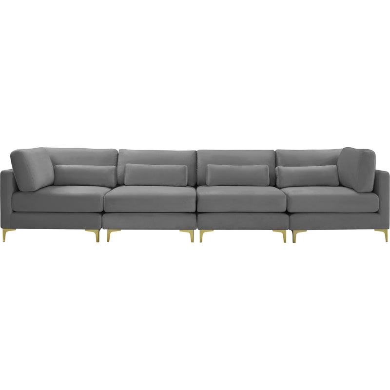 Meridian Julia Grey Velvet Modular Sofa (4 Boxes) IMAGE 3