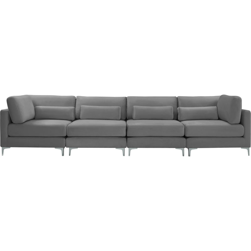 Meridian Julia Grey Velvet Modular Sofa (4 Boxes) IMAGE 4