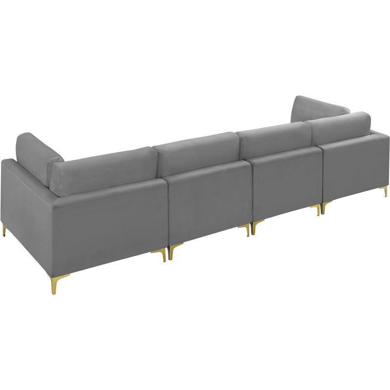 Meridian Julia Grey Velvet Modular Sofa (4 Boxes) IMAGE 7