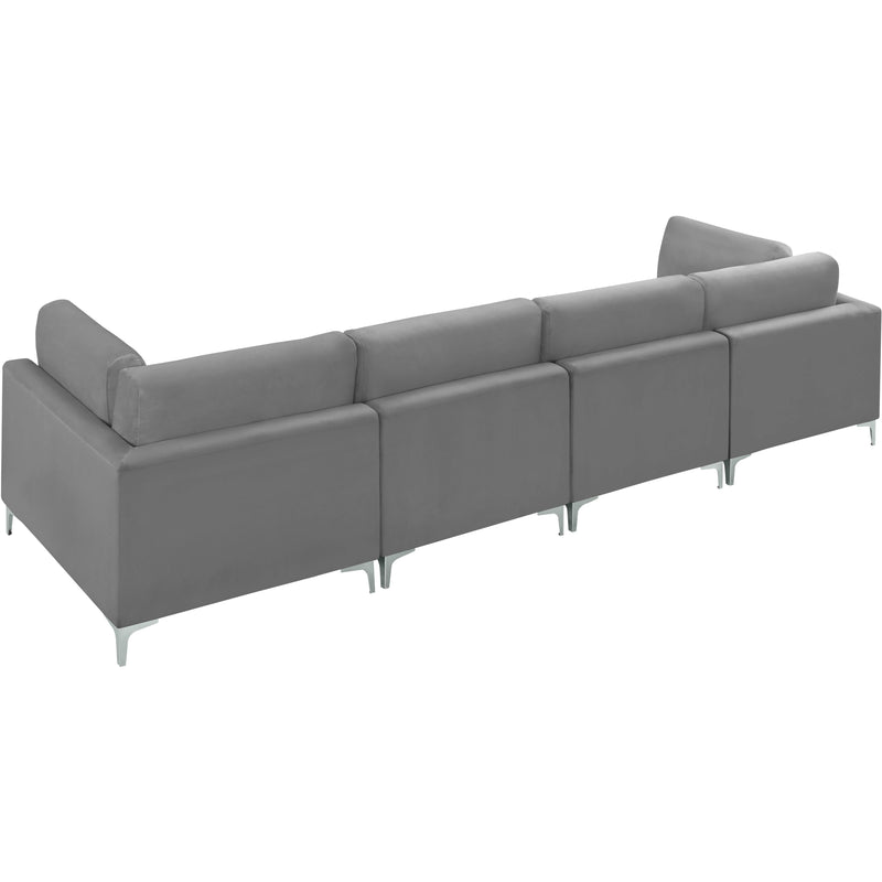 Meridian Julia Grey Velvet Modular Sofa (4 Boxes) IMAGE 8