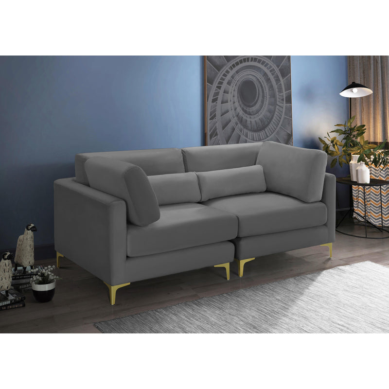 Meridian Julia Grey Velvet Modular Sofa IMAGE 12