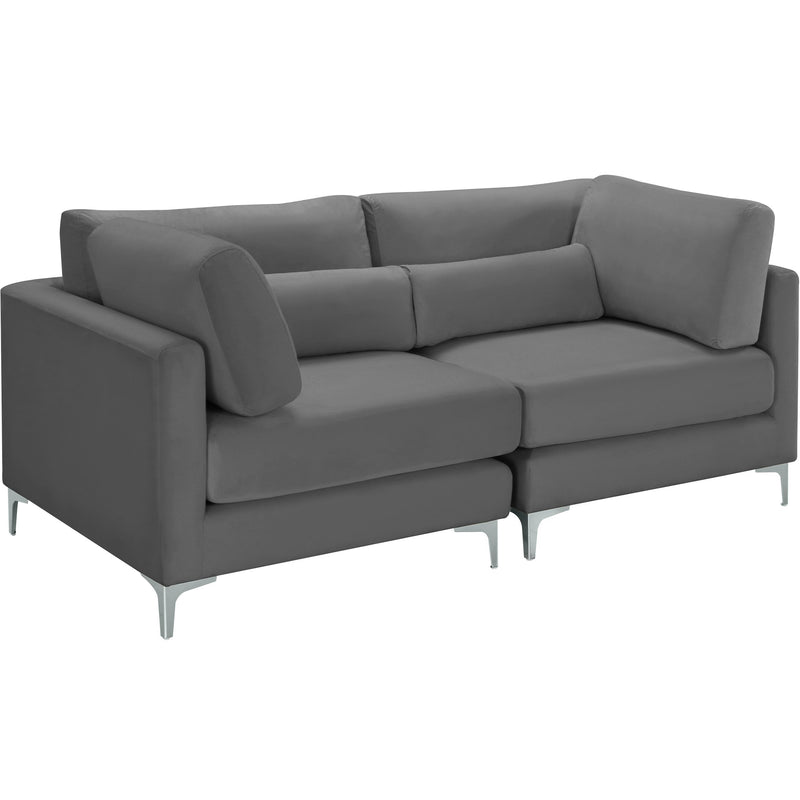 Meridian Julia Grey Velvet Modular Sofa IMAGE 2