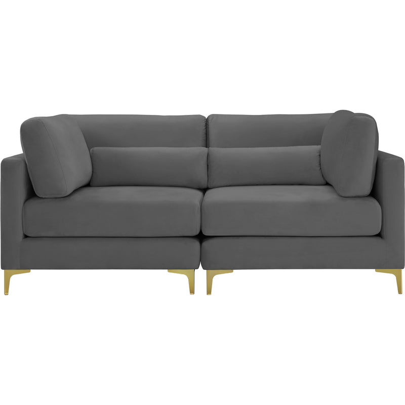 Meridian Julia Grey Velvet Modular Sofa IMAGE 3