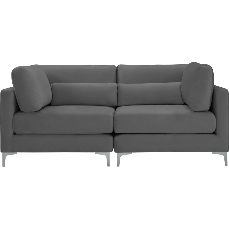 Meridian Julia Grey Velvet Modular Sofa IMAGE 4