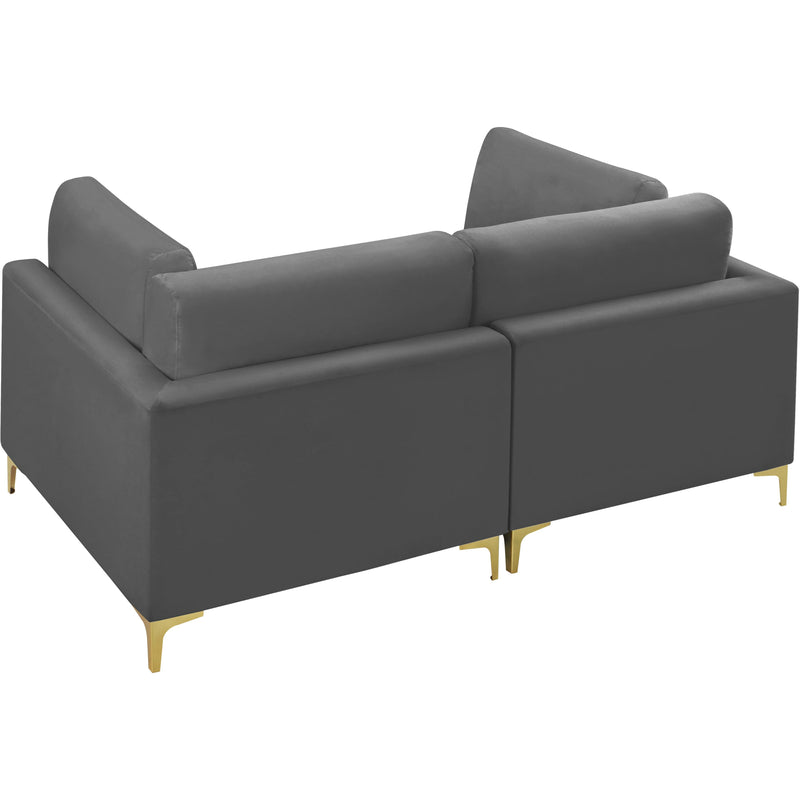 Meridian Julia Grey Velvet Modular Sofa IMAGE 7