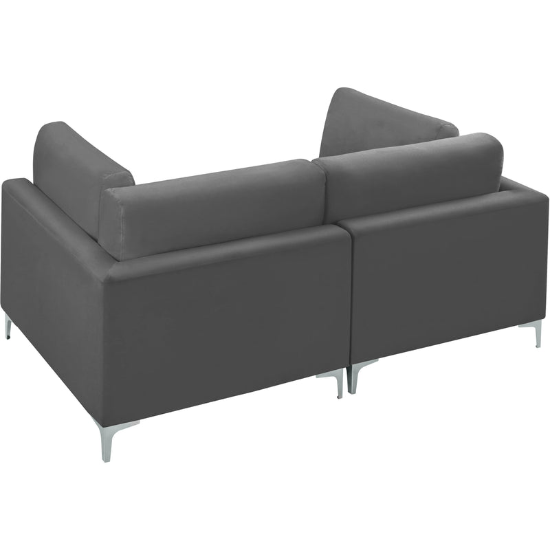 Meridian Julia Grey Velvet Modular Sofa IMAGE 8