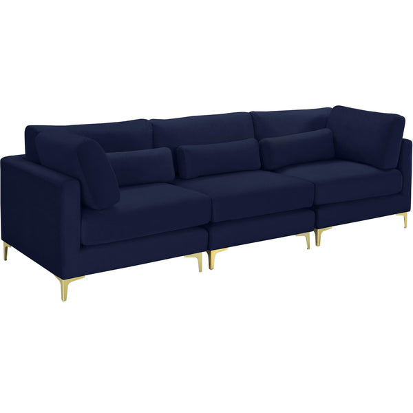 Meridian Julia Navy Velvet Modular Sofa (3 Boxes) IMAGE 1