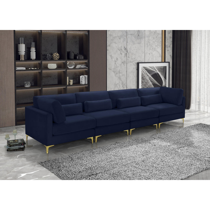 Meridian Julia Navy Velvet Modular Sofa (4 Boxes) IMAGE 12