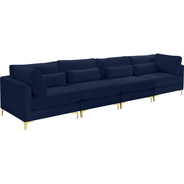 Meridian Julia Navy Velvet Modular Sofa (4 Boxes) IMAGE 1