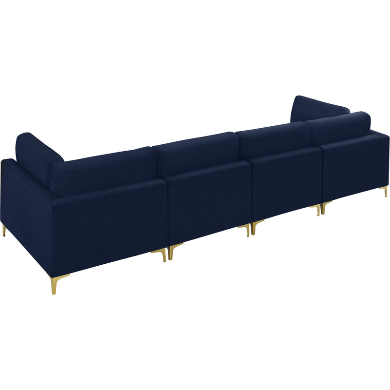 Meridian Julia Navy Velvet Modular Sofa (4 Boxes) IMAGE 7