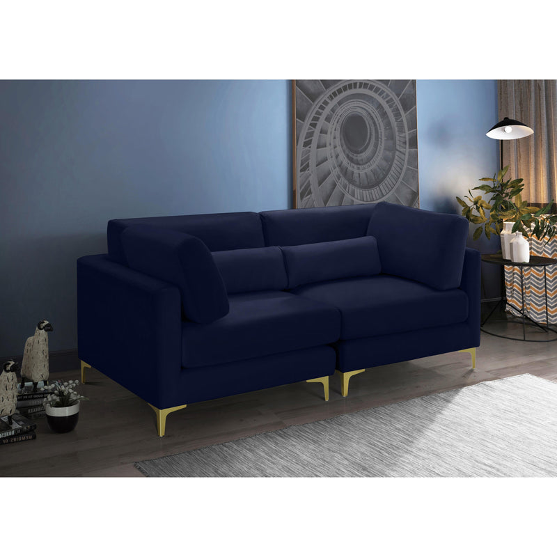 Meridian Julia Navy Velvet Modular Sofa IMAGE 12