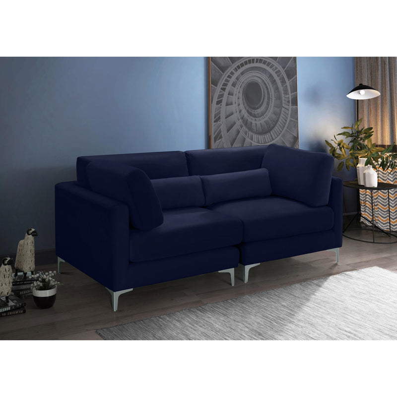 Meridian Julia Navy Velvet Modular Sofa IMAGE 13