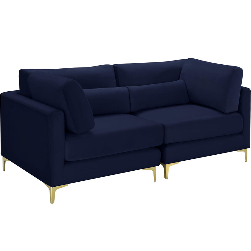 Meridian Julia Navy Velvet Modular Sofa IMAGE 1